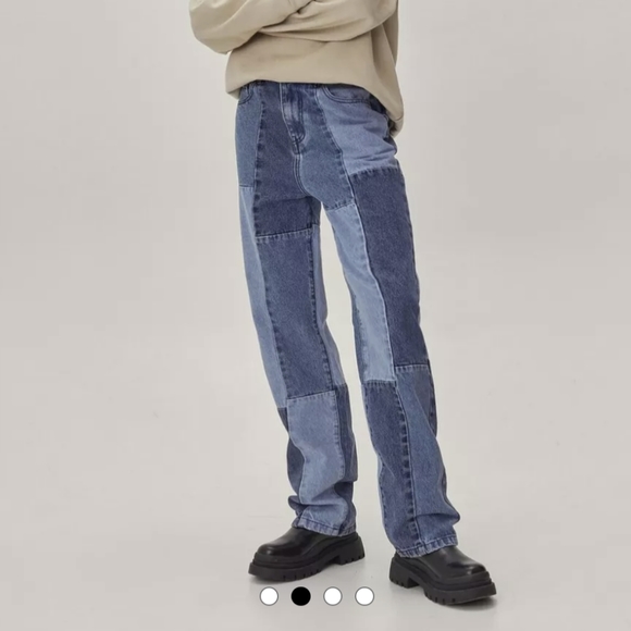 Nasty Gal Denim Patchwork Jeans - Picture 2 of 8